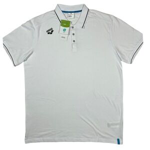 Arena Women's Polo Shirt 2XL White Short Sleeve Tennis Swim‎ Athletic NWT